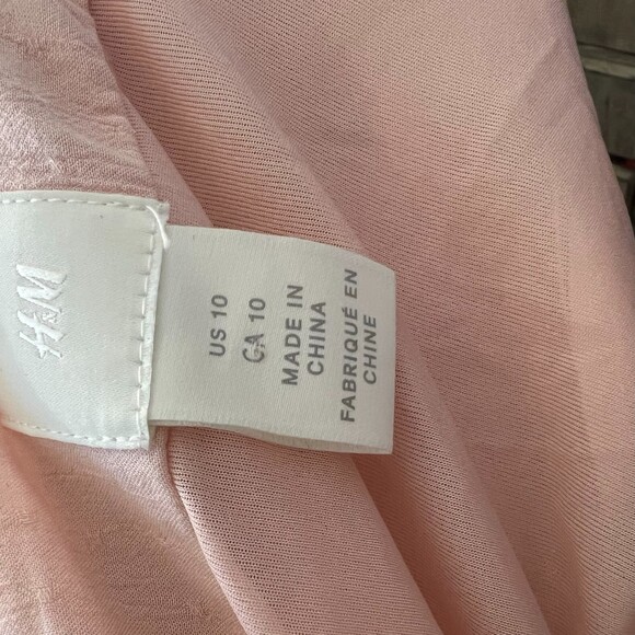 H&M Pale Pink Flowy Boho Peasant Wrap Dress Size 10 - Picture 5 of 8